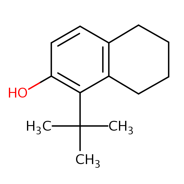 1-(1,1-Dimethylethyl)-5,6,7,8-tetrahydro-2-naphthol structural formula