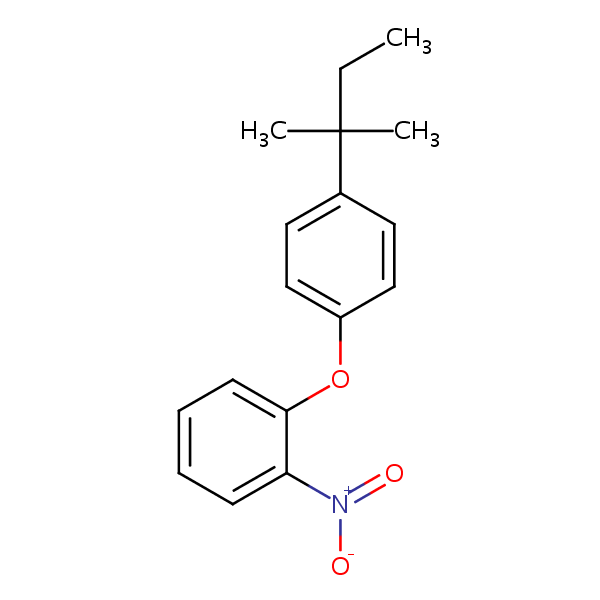 1-(1,1-Dimethylpropyl)-4-(2-nitrophenoxy)benzene structural formula