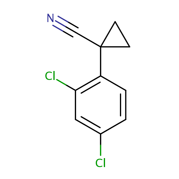 1-(2,4-Dichlorophenyl)cyclopropanecarbonitrile structural formula