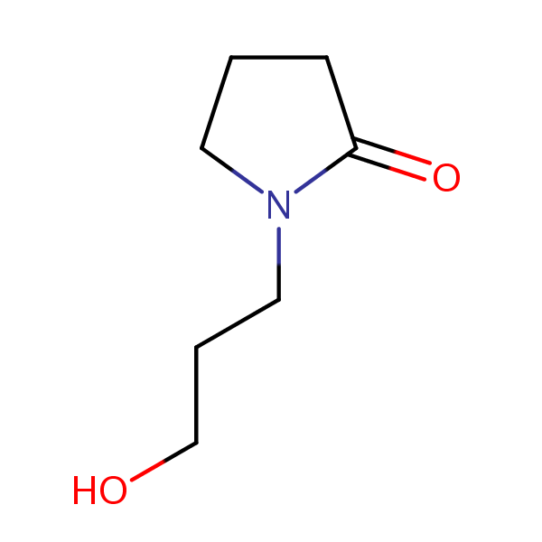 1-(3-Hydroxypropyl)pyrrolidin-2-one structural formula