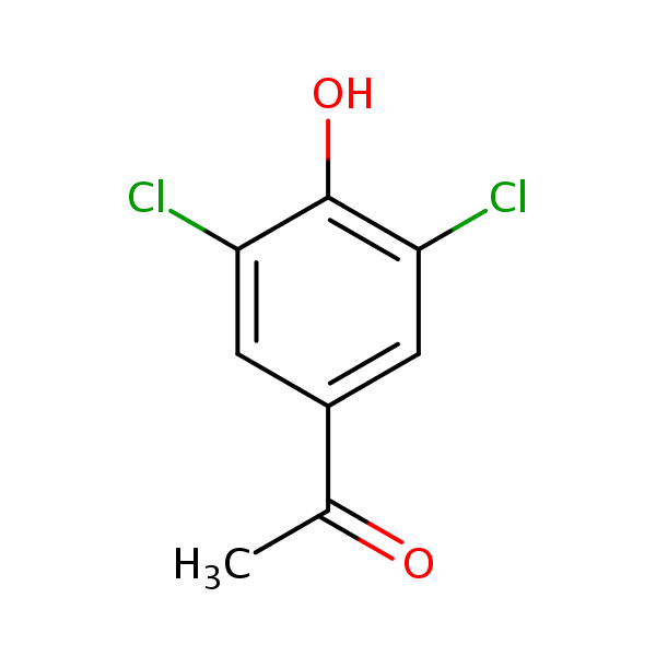 1-(3,5-Dichloro-4-hydroxyphenyl)ethan-1-one structural formula