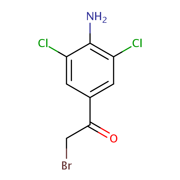 1-(4-Amino-3,5-dichlorophenyl)-2-bromoethan-1-one structural formula