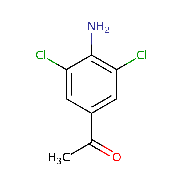 1-(4-Amino-3,5-dichlorophenyl)ethan-1-one structural formula