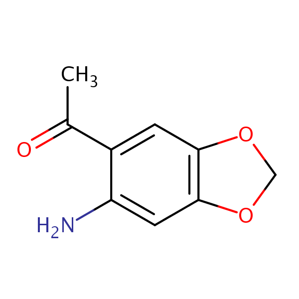 1-(6-Amino-1,3-benzodioxol-5-yl)ethan-1-one structural formula