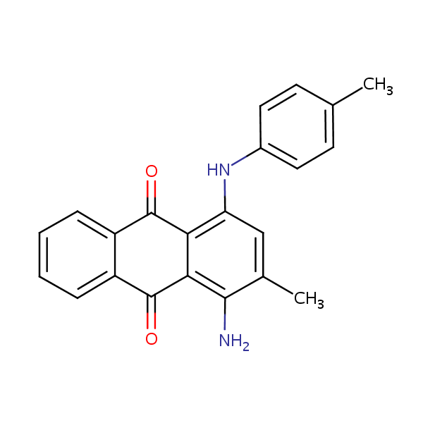 1-Amino-2-methyl-4-((4-methylphenyl)amino)anthraquinone structural formula