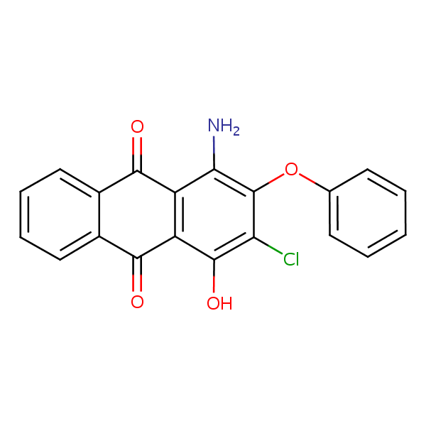 1-Amino-3-chloro-4-hydroxy-2-phenoxyanthraquinone structural formula