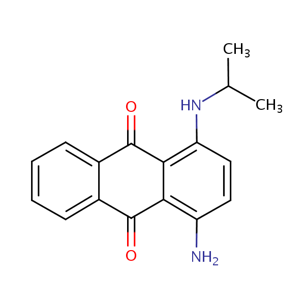 1-Amino-4-((1-methylethyl)amino)anthraquinone structural formula