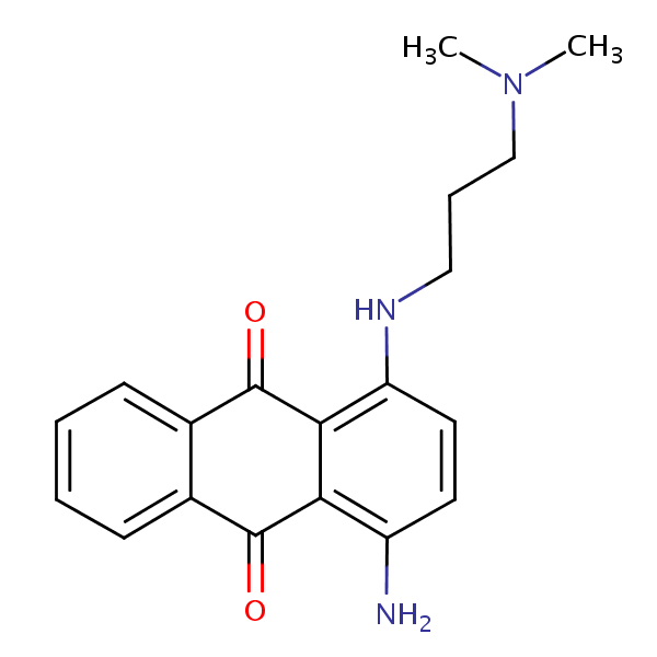 1-Amino-4-((3-(dimethylamino)propyl)amino)anthraquinone structural formula
