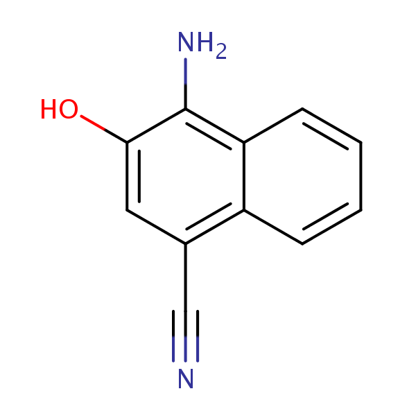 1-Amino-4-cyano-2-naphthol structural formula