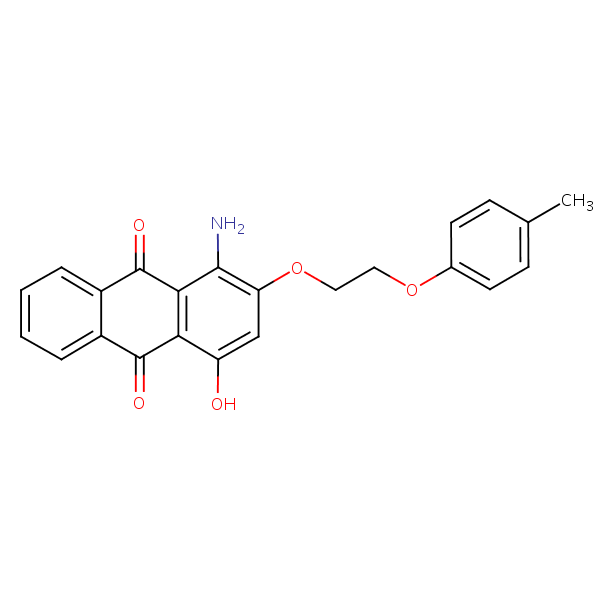 1-Amino-4-hydroxy-2-(2-(4-methylphenoxy)ethoxy)anthraquinone structural formula