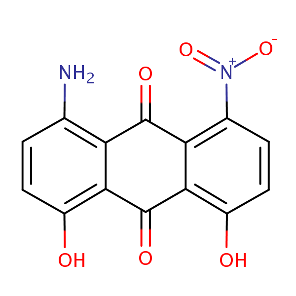 1-Amino-4,5-dihydroxy-8-nitroanthraquinone structural formula