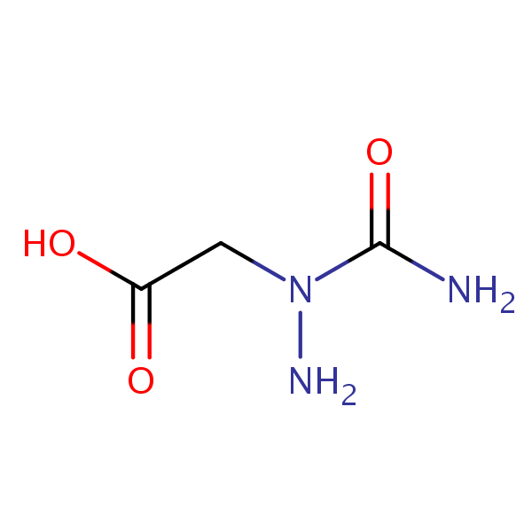 (1-(Aminocarbonyl)hydrazino)acetic acid structural formula