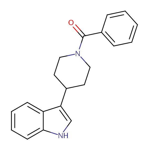 1-Benzoyl-4-(1H-indol-3-yl)piperidine structural formula