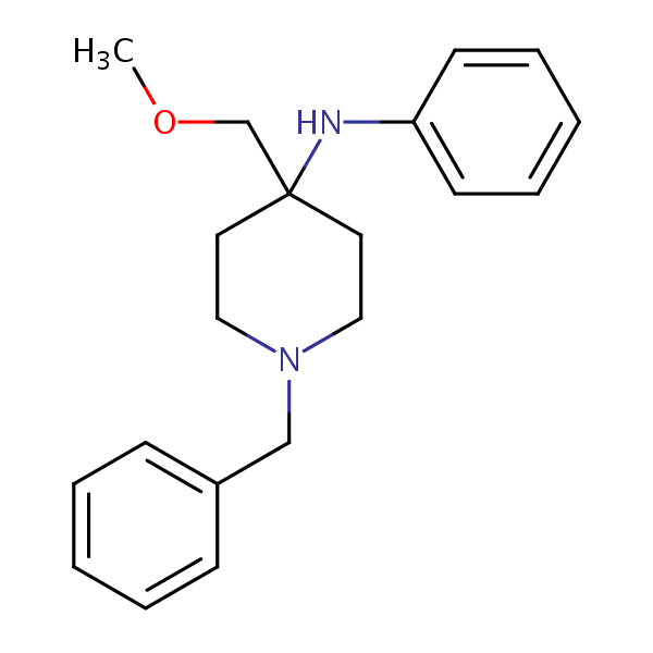 1-Benzyl-4-(methoxymethyl)-N-phenylpiperidin-4-amine structural formula