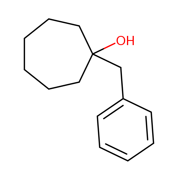 1-Benzylcycloheptan-1-ol structural formula