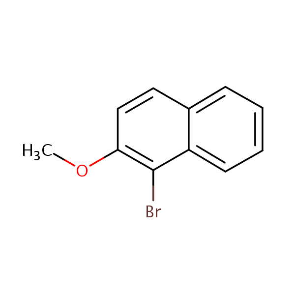 1-Bromo-2-methoxynaphthalene structural formula
