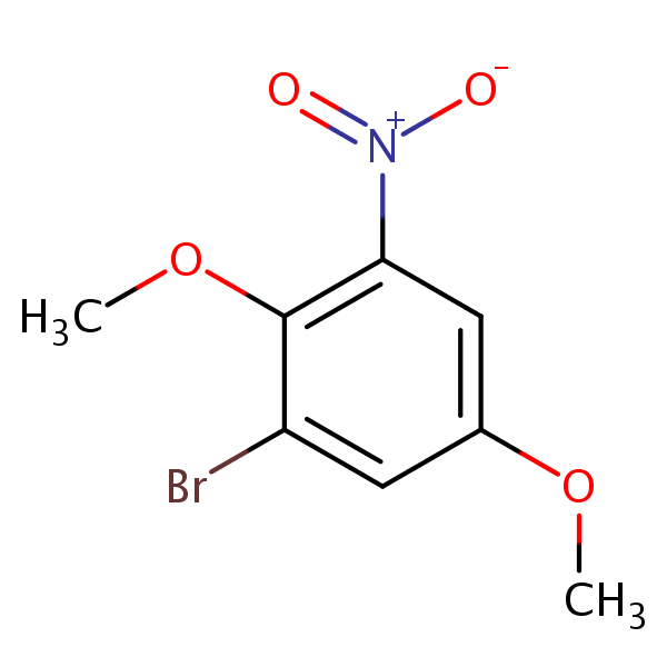 1-Bromo-2,5-dimethoxy-3-nitrobenzene structural formula