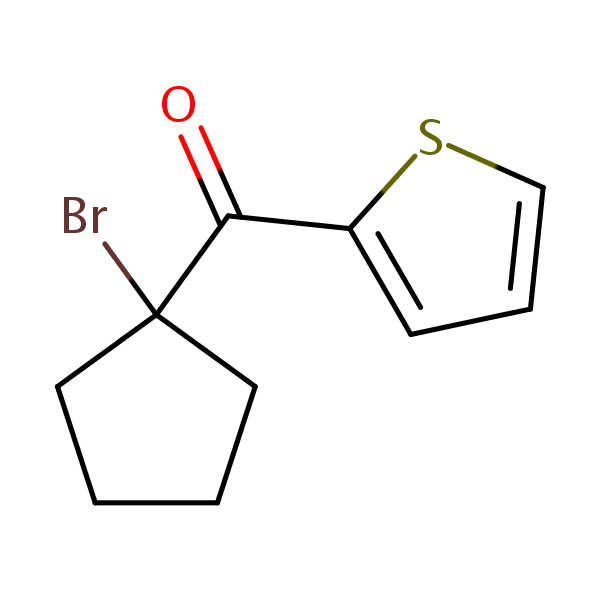 (1-Bromocyclopentyl)-2-thienyl ketone structural formula