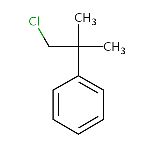 (1-Chloro-2-methylpropan-2-yl)benzene structural formula