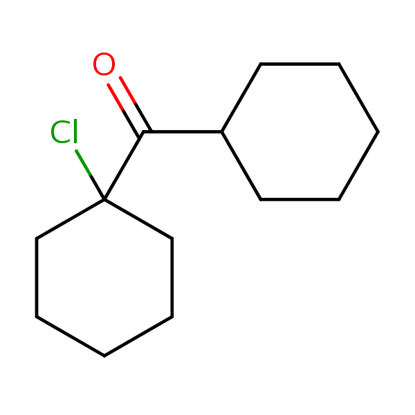 (1-Chlorocyclohexyl) cyclohexyl ketone structural formula
