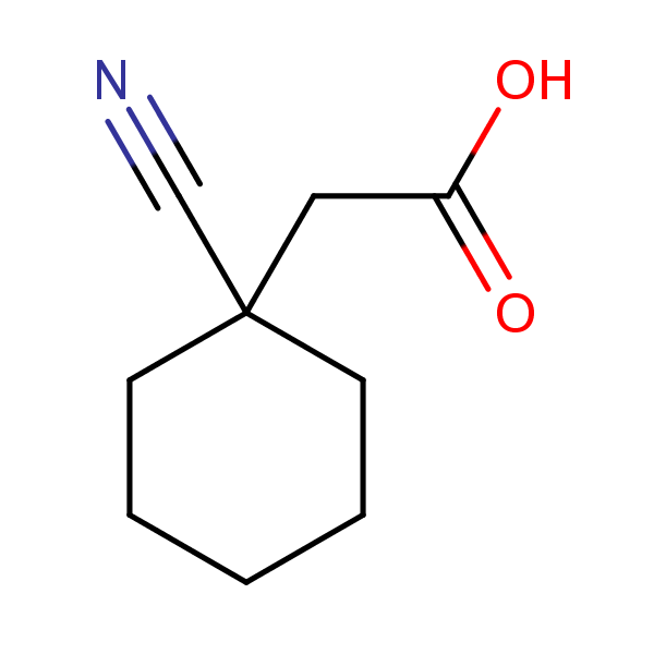(1-Cyanocyclohexyl)acetic acid structural formula