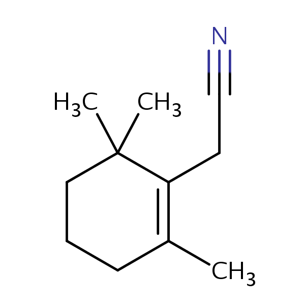 1-Cyclohexene-1-acetonitrile, 2,6,6-trimethyl- structural formula