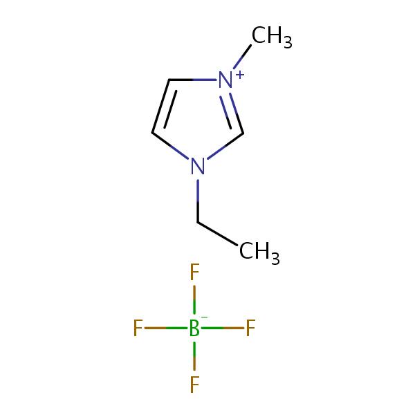 1-Ethyl-3-methylimidazolium tetrafluoroborate structural formula