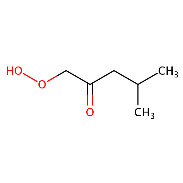 1-Hydroperoxy-4-methylpentan-2-one structural formula