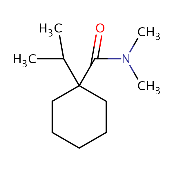 1-Isopropyl-N,N-dimethylcyclohexanecarboxamide structural formula