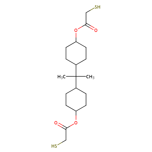 (1-Methylethylidene)di-4,1-cyclohexanediyl bis(mercaptoacetate) structural formula