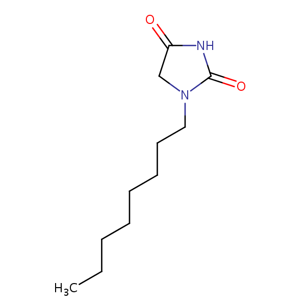 1-Octylimidazolidine-2,4-dione structural formula