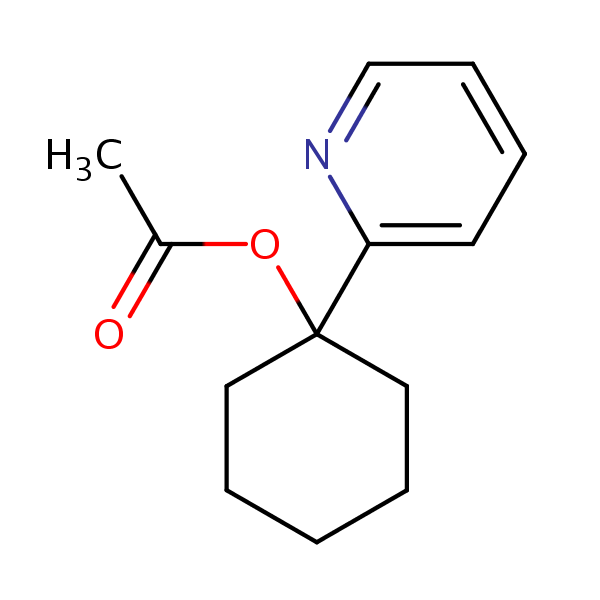 1-(Pyridin-2-yl)cyclohexyl acetate structural formula