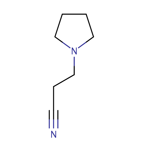 1-Pyrrolidinepropionitrile structural formula