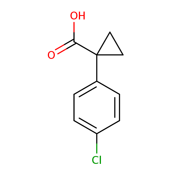 1-(p-Chlorophenyl)cyclopropanecarboxylic acid structural formula