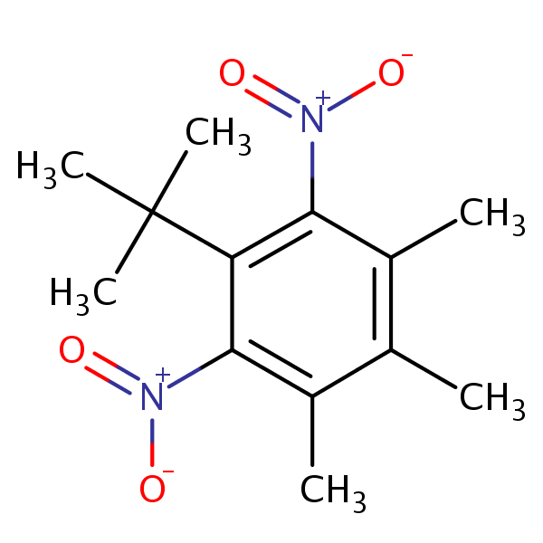 1-tert-Butyl-3,4,5-trimethyl-2,6-dinitrobenzene structural formula