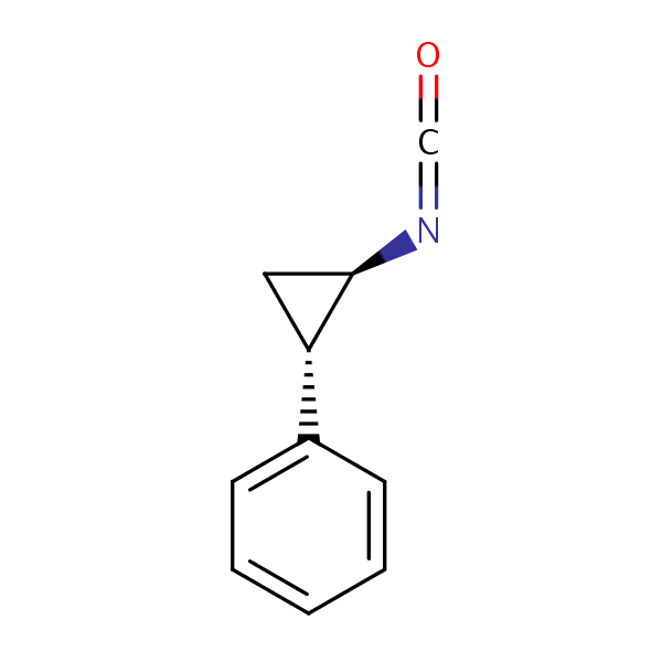 (1)-trans-2-Phenylcyclopropyl isocyanate structural formula