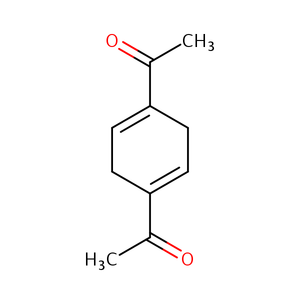 1,1’-(1,4-Cyclohexadiene-1,4-diyl)bisethan-1-one structural formula