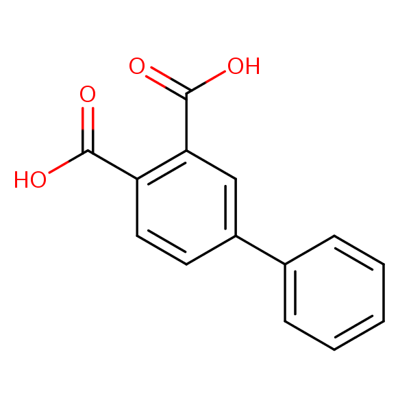 (1,1’-Biphenyl)-3,4-dicarboxylic acid structural formula