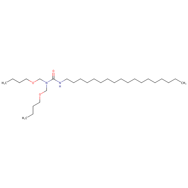 1,1-Bis(butoxymethyl)-3-octadecylurea structural formula