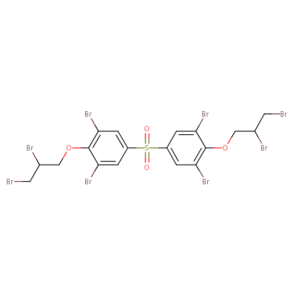 1,1’-Sulfonylbis[3,5-dibromo-4-(2,3-dibromopropoxy)benzene] structural formula