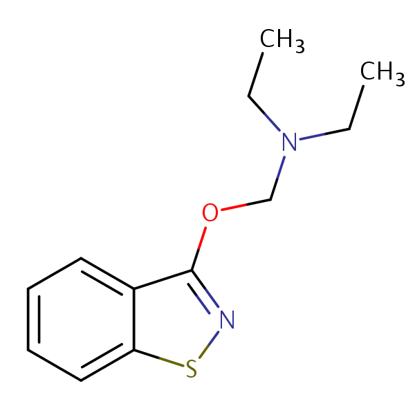 ((1,2-Benzisothiazol-3-yloxy)methyl)(diethyl)amine structural formula