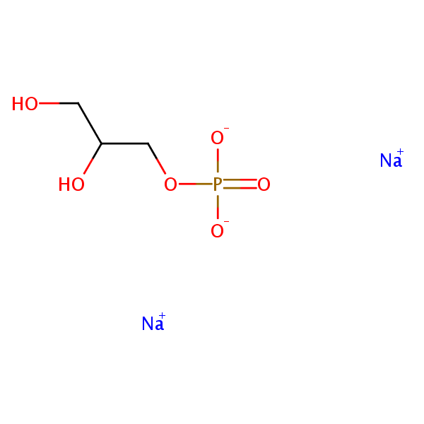 1,2,3-Propanetriol, mono(dihydrogen phosphate), disodium salt structural formula