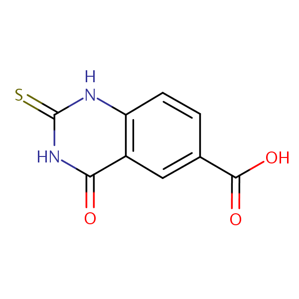 1,2,3,4-Tetrahydro-4-oxo-2-thioxoquinazoline-6-carboxylic acid structural formula