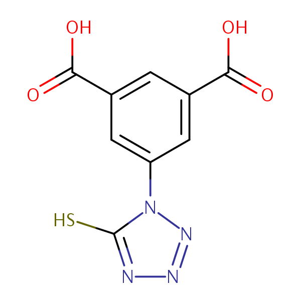 1,3-Benzenedicarboxylic acid, 5-(2,5-dihydro-5-thioxo-1H-tetrazol-1-yl)- structural formula