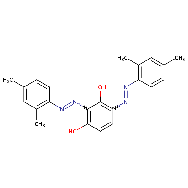 1,3-Benzenediol, 2,4-bis[(2,4-dimethylphenyl)azo]- structural formula