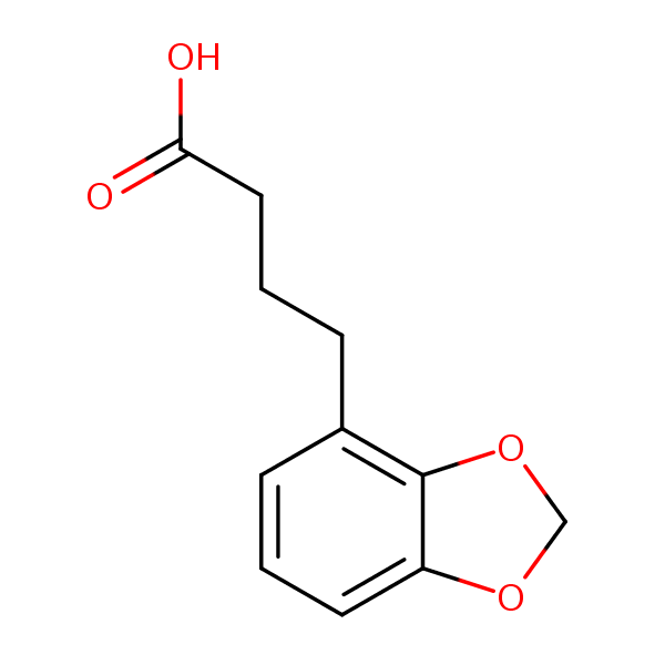 1,3-Benzodioxole-4-butanoic acid structural formula