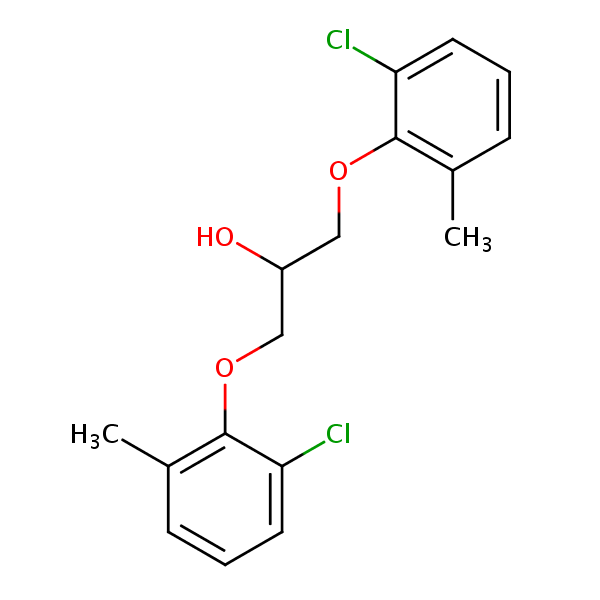 1,3-Bis(2-chloro-6-methylphenoxy)propan-2-ol structural formula
