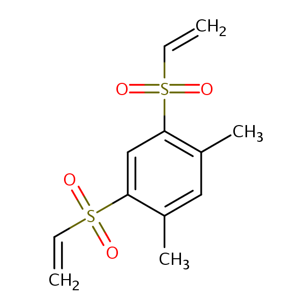 1,3-Dimethyl-4,6-bis(vinylsulphonyl)benzene structural formula