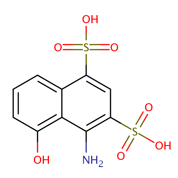 1,3-Naphthalenedisulfonic acid, 4-amino-5-hydroxy- structural formula