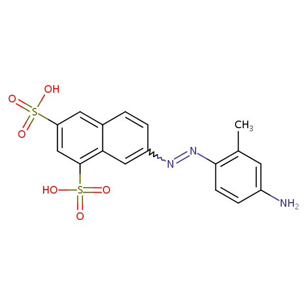 1,3-Naphthalenedisulfonic acid, 7-[(4-amino-2-methylphenyl)azo]- structural formula